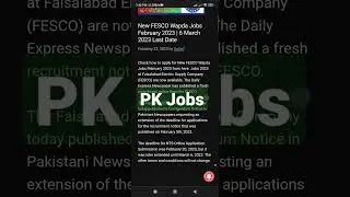 FESCO Jobs 2023_Faisalabad Electric Supply Company Create Job 2023_PK Jobs