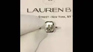 3 carat Emerald Cut Diamond Bezel Set Engagement Ring
