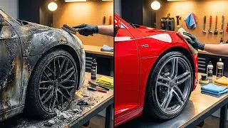 ASMR Car Restoration! Full Rebuild of a Burned Audi R8 (Satisfying Transformation)