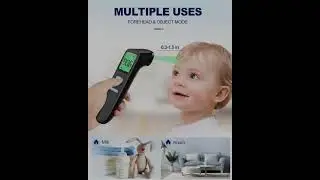 ANMEATE No-Touch Forehead Thermometer for Adults Kids Baby Accurate Large Display Mute Memory F...