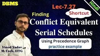 L7.27 | Finding conflict equivalent serial schedules | Conflict Serializability