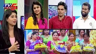 Folk Singers Exclusive Interview | Pacha Pachani Bathukamma Song | TV5 News