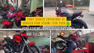 First Service Experience of Updated Hero Xtreme 125R 2026 duel channel ABS✅ and Full Modification