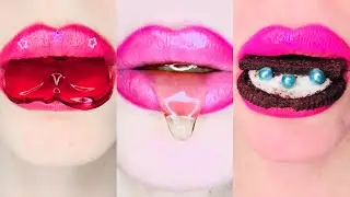 asmr FROZEN HONEY JELLY HEART JELLY COOKIE SOUR CHERRY NOODLE ICE CANDY DESSERT eating sounds
