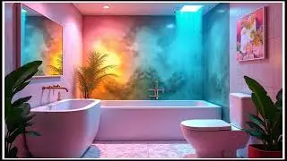 Immersive Dopamine Bathroom Decoration | Surreal TV Frame that Enhances Your Mood