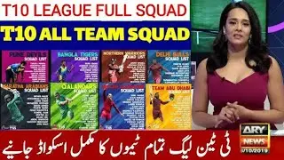 T10 League 2021 Squads | T10 League 2021 All Teams Squads |T10 League 2021 Schedule Qalandars Squad