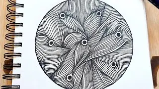 Mindful moments in lines |Art therapy ✨️ #meditativeart 