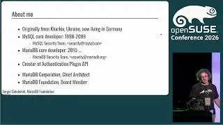 openSUSE Conference 2026 - MariaDB 11.8 Protocol Security — It just works