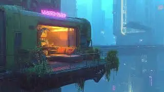 Neon Grid Flow | Cyberpunk Chill LoFi Rain Music for Focus & Peace