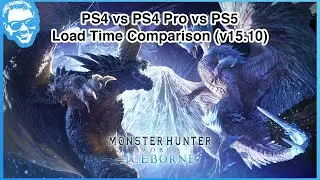 Monster Hunter World Iceborne (v15.10) Load Time Comparison - PS4 vs PS4 Pro vs PS5