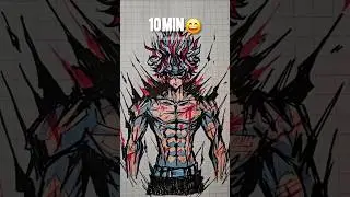 How To Draw Okarun 30sec , 10min , 55min ✨️🖊 #shorts #dandadan #okarun