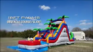 18ft Palms Obstacle Course Inflatable Slide