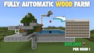 EASY & FULLY AUTOMATIC TREE/WOOD FARM Tutorial In Minecraft Bedrock 1.21+|Simple Automatic Tree Farm