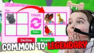 Trading From COMMON To LEGENDARY PETS!! **Adopt ME** | JKREW GAMING