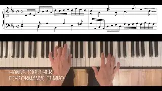 J.S Bach, Prelude No. 6 in D Major BWV 925. Piano tutorial and practice aid with full score.