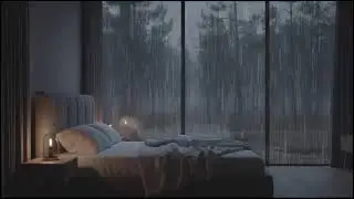 Nighttime Storm Rainfall in a Secret Woodland Dark Forest ASMR Soundscape for Deep Sleep Relaxation