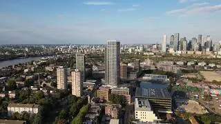 Surrey Quays, London from Above - 4K Drone Footage