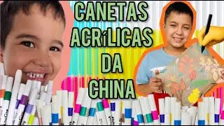 TESTANDO CANETA ACRÍLICA - Personalizando Pasta Escolar | Família Souza Batista