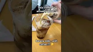 Trying Korea&rsquo;s Viral Convenience Store Latte (Banana Milk + Coffee!) #korea #shorts