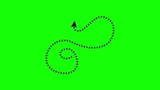 Dashed Line Arrow Animation on Green Screen Background | 4K | NO COPYRIGHT