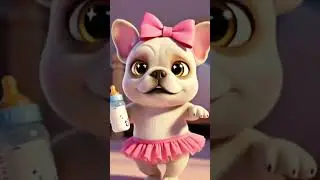 Baby shark cute dog dancing #frenchbulldog #aianimation #funnydogshort