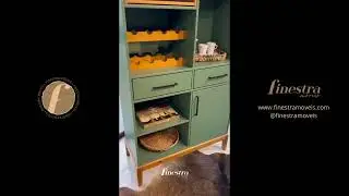 Cristaleira Adega 1 Porta 2+1 Gavetas Linha Mil&atilde;o em Madeira Maci&ccedil;a e MDF - Finestra M&oacute;veis