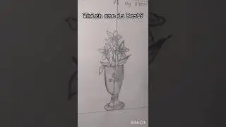 A challenge between sisters #challenge #sketching #vase #flowers #youtubeshorts #subscribemychannel