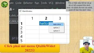 B38: Right click to display the QtableWidget 2022 