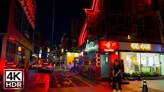 Hot day, Apgujeong Rodeo Street is full of people who enjoy the night | Walking tour 4K HDR