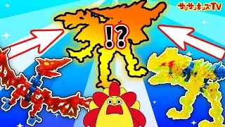 【恐竜】サンサンくもりんがほねほねザウルスで対決🦕🔥最強合体したらどっちが勝つかな？ティラノサウルスVSプテラノドン！子供向け知育教育★サンサンキッズTV★