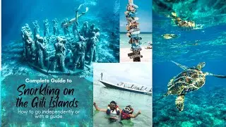 Snorkeling in the 3 gili's of Bali Indonesia|Turtle sanctuary gili meno|Underwater statues