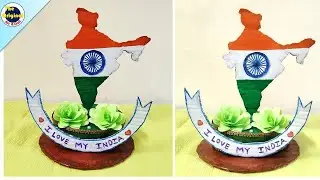 Independence day craft | Craft for Independence day | INDIAN map craft ideas | DIY 15 August Craft
