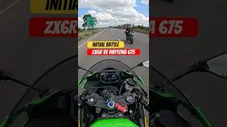 ZX6R vs Daytona 675 - Initial Pickup Battle 🔥🔥 #zx6r #kawasaki #daytona #triumph #motovlog