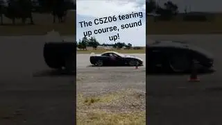 Loud built C5 Z06 tearing up autocross course!