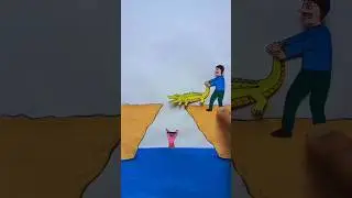 Powerful 💪 Father 🆚 Crocodile 🐊 #viral #shorts #youtubeshorts #artland
