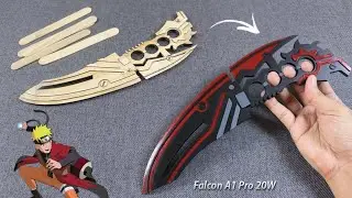 EASY DIY - Red Flying Swallow | Falcon A1 Pro Laser - Naruto Weapon from POPSICLE STICKS