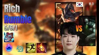 Rich Top Rumble vs Urgot lol KR solo rank Full Game 16.3 | 리치 럼블 vs 우르곳