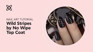 BLUESKY Nail Design Tutorial - Wild Stripes by No Wipe Top Coat