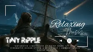 Antarctic Lighthouse at Point Nemo &mdash; 1-Hour Cinematic Ocean & Milky Way | Ambient Music #relaxing