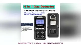 Portable 4 Gas Detector Rechargeable Multi Gas Monitor Air Quality Tester Analyzer High Precision EX