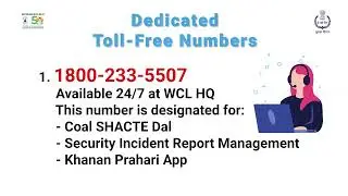 DEDICATED TOLL-FREE NUMBERS | SECURITY DEPARTMENT | WCL HQ