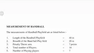 MEASUREMENT OF HANDBALL
