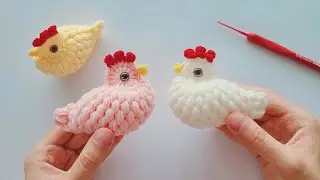 钩针咕咕鸡：枣形针的小鸡更有神韵，可做书桌摆件装饰挂件