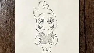 How to draw Wade Ripple | the water from elemental | easy cartoon character drawing step by step