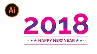 Happy New Year 2018 Design In Adobe Illustrator CC