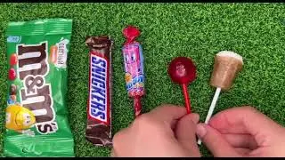 ASMR Most Popular Candys / some lots of colorful rainbow lollipop candy / unpacking chocolate eat