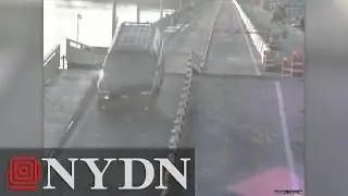 SUV jumps rising drawbridge in Florida