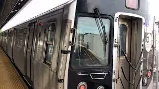R160 Brooklyn Bound (M) Local Train Entering And Leaving Fresh Pond Road