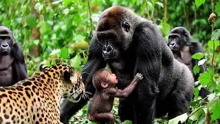 Incredible Rescue! Father Monkey Saves Baby from Jaguar's Jaws | Amazing Wildlife Drama