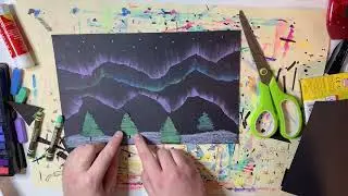 Chalk Pastel Winter Landscape